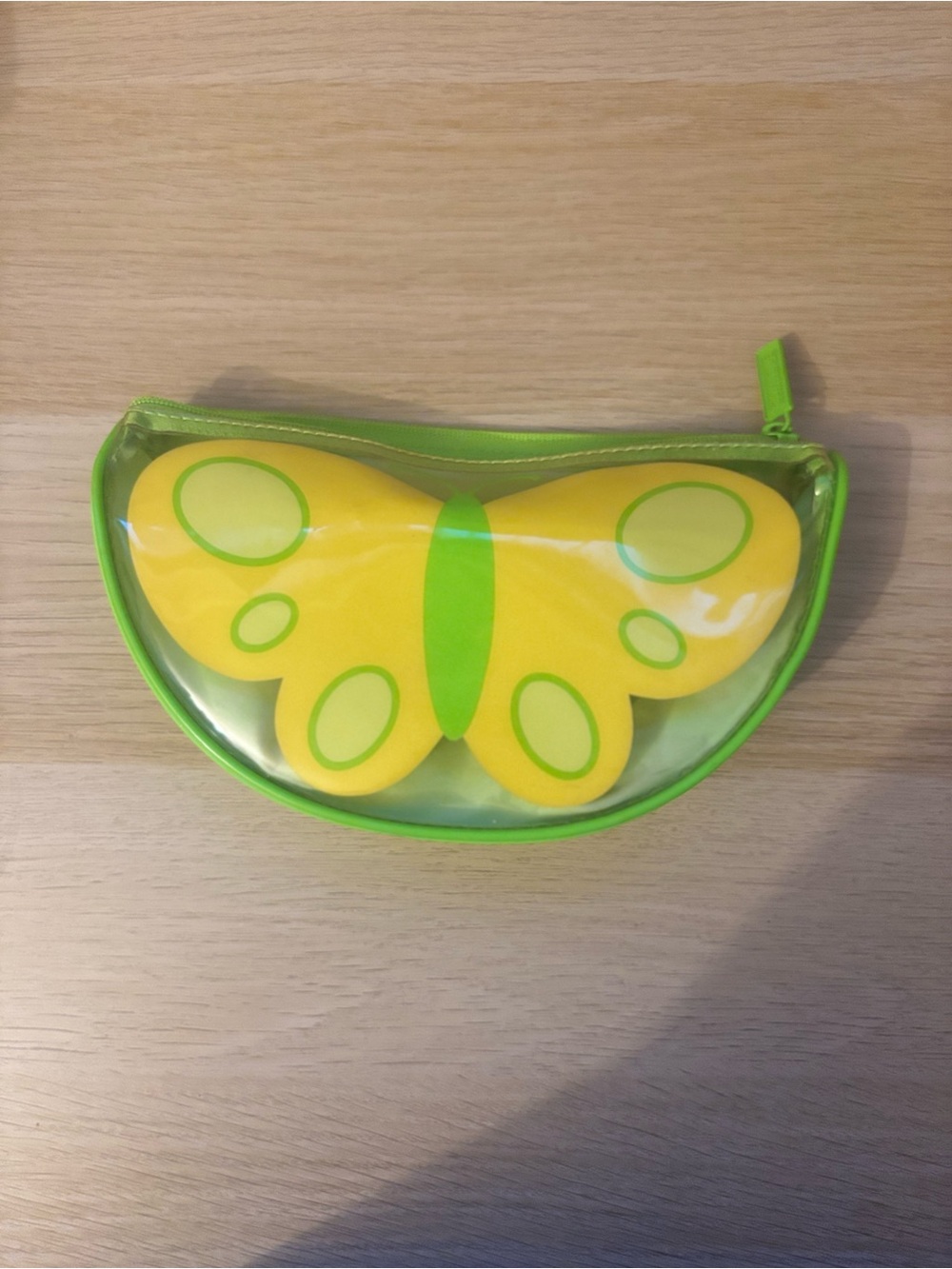 Clinique Butterfly Zip Pouch in Yellow and Lime Green